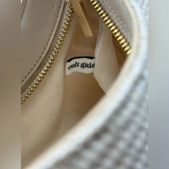 🆕 CULT GAIA 🧿 NWOT Brisa Woven Raffia Knotted Shoulder Bag, Cream / Natural - Picture 10 of 15